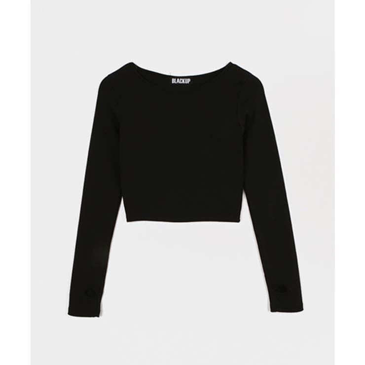 BLACK UP(ブラックアップ)クロップフィンガーホールウォーマーTシャツ