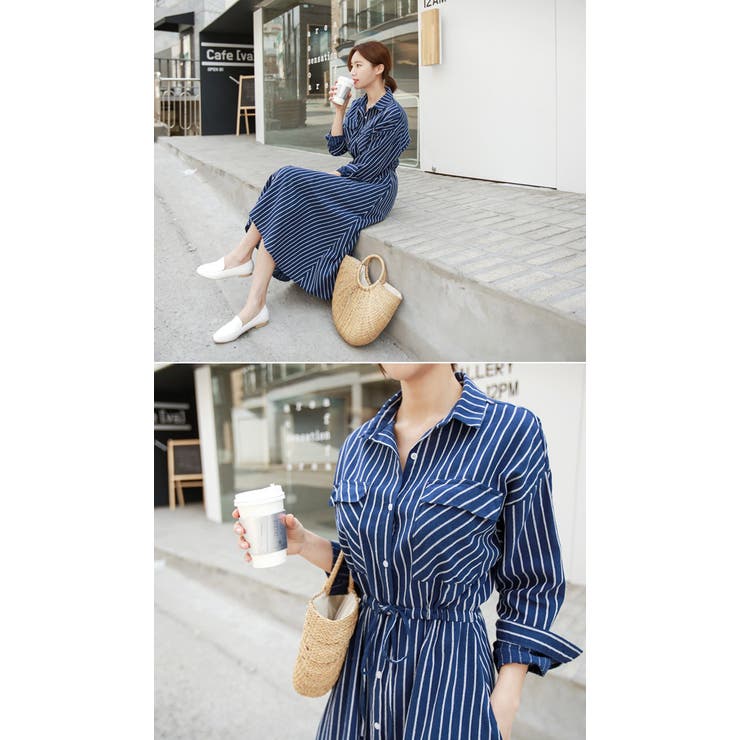 [NANASALON]★Tシャツ + ストラップワンピース SET★韓国人気 set】韓国ファッションセットアップUVカットチェック柄シャツ+