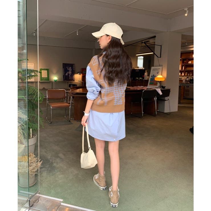 バックスリットロングシャツドレス CHUU(チュー)バックスリットロングシャツdress[品番