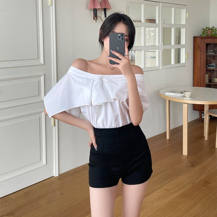 CHUU(チュー)スリムハイウエストショートパンツ[品番：NWIW0008615