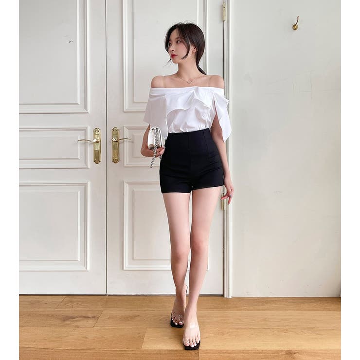 CHUU(チュー)スリムハイウエストショートパンツ[品番：NWIW0008615 