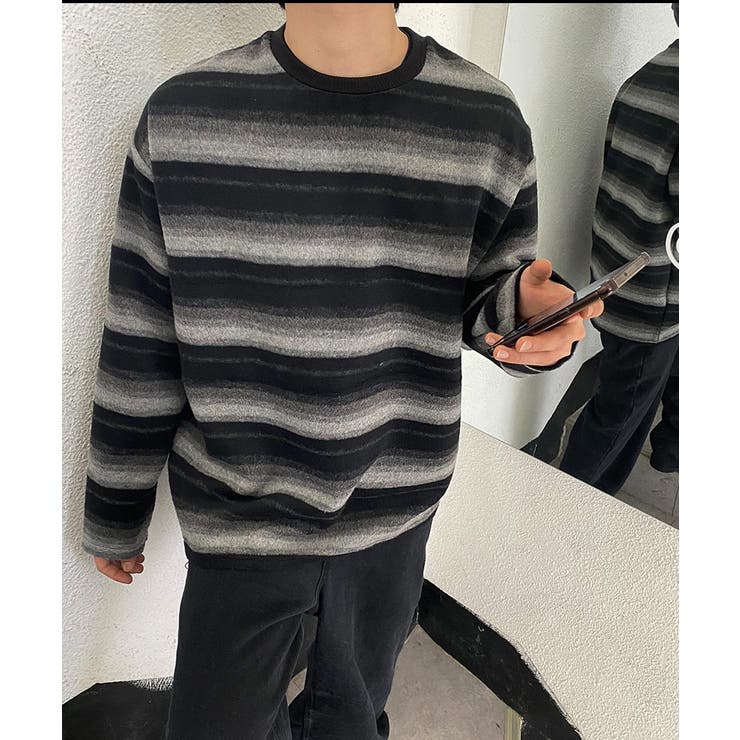 メール便送料無料05 【新品未使用】Holy in code stripe knit - 通販