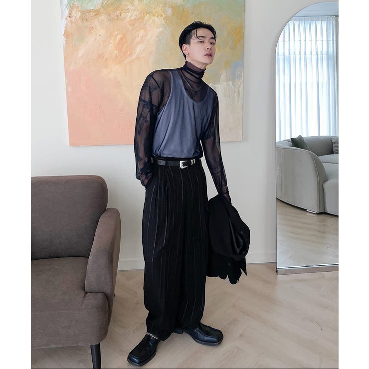 HOLY IN CODE(ホーリーインコード)シースルーハイネックTシャツ