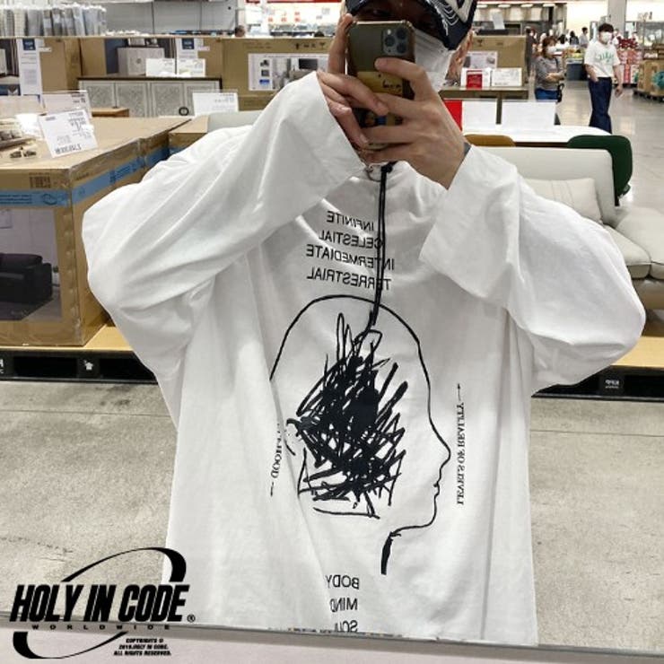 HOLY IN CODE(ホーリーインコード)フロントプリントTシャツ韓国[品番