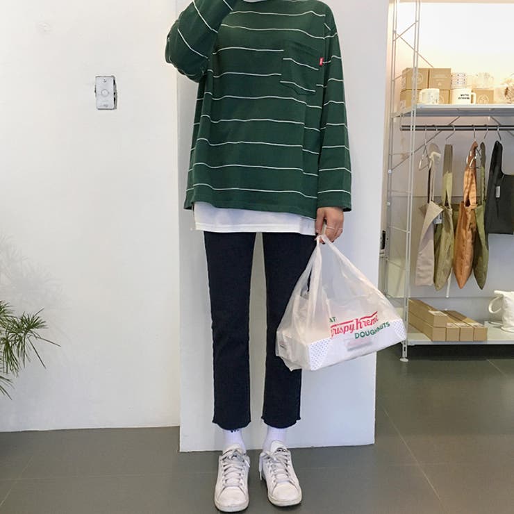 MICHYEORA八分丈デニム 八分丈デニム 靴下見せ[品番