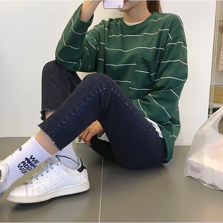 MICHYEORA八分丈デニム 八分丈デニム 靴下見せ[品番