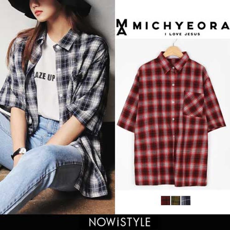Michyeoraかっこいい半袖チェックシャツ 韓国 韓国ファッション 品番 Nwiw 3rd Spring サードスプリング の レディースファッション通販 Shoplist ショップリスト