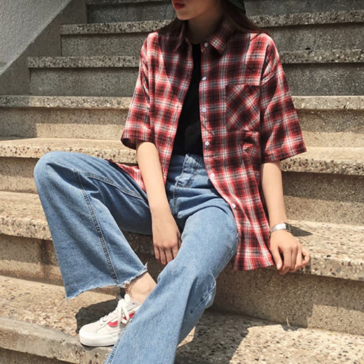 Michyeoraかっこいい半袖チェックシャツ 韓国 韓国ファッション 品番 Nwiw 3rd Spring サードスプリング のレディースファッション通販 Shoplist ショップリスト