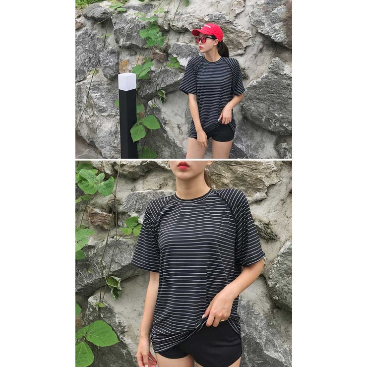 韓国ファッション●MONTANATシャツ●2色●追跡送料込 4カラー展開 クマちゃん ワンポイント 半袖 Tシャツ トップス