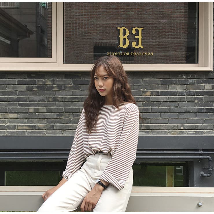 Michyeora細いボーダーのトップス 韓国 韓国ファッション 品番 Nwiw 3rd Spring サードスプリング のレディースファッション通販 Shoplist ショップリスト