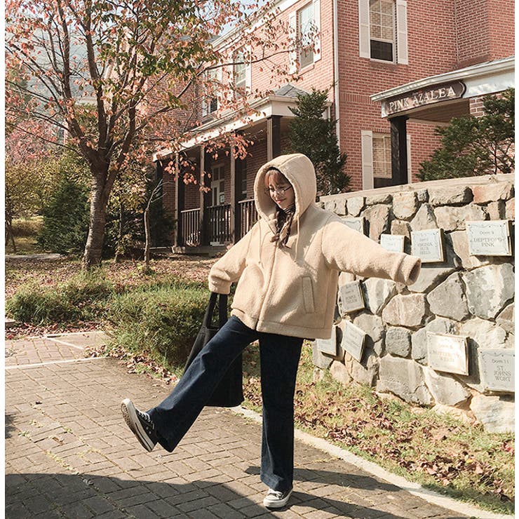 MICHYEORAもこもこフードパーカー 韓国 韓国ファッション[品番