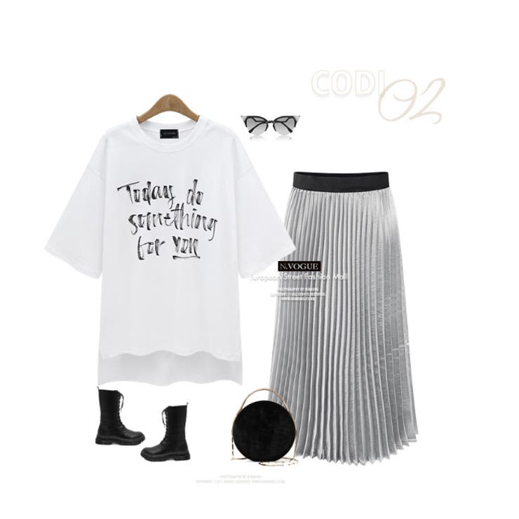 N Vogue英語メッセージTシャツ 韓国[品番：NWIW0000296]｜3rd