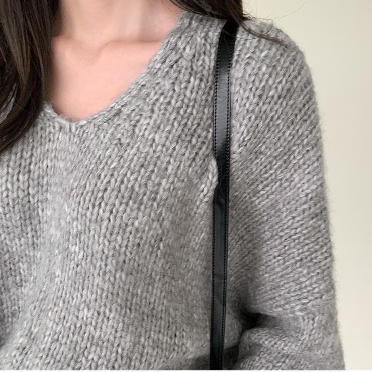 ナンニング♡ニット NANING9(ナンニング)スウィートVネックゆるニット[品番：NWIW0006728