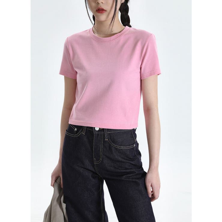 BLACK UP(ブラックアップ)ペペラウンドクロップTシャツ[品番