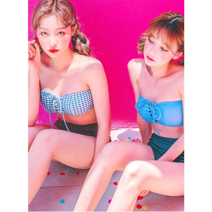 ☆韓国の人気☆【PISCESS】☆PLAID CHECK BIKINI☆ビキ.ニ☆ ☆中町綾 着用水着☆[PISCESS] PLAID CHECK TRIANGLE BIKINI
