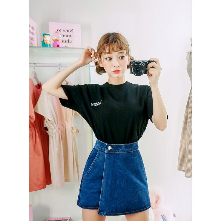 CHUU短すぎないクロップTシャツ韓国韓国ファッション Tシャツ