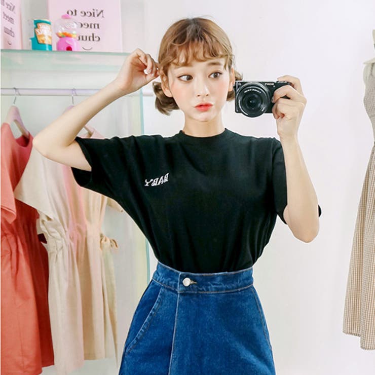 CHUU短すぎないクロップTシャツ韓国韓国ファッション Tシャツ CHUU短すぎないクロップTシャツ韓国韓国ファッション Tシャツ