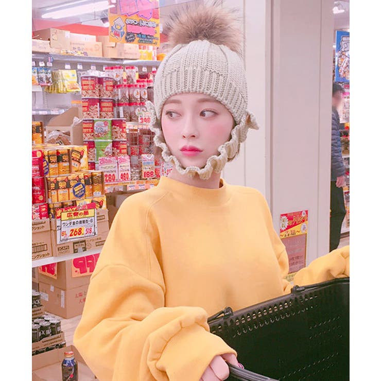 CHUU(チュー)初雪のようにニット帽 韓国 韓国ファッション[品番