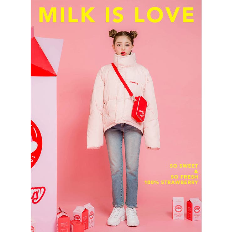 CHUUstrawberry milk ダウン韓国韓国ファッション[品番