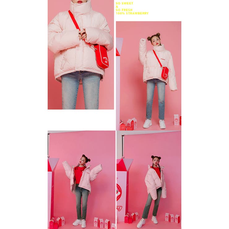 CHUUstrawberry milk ダウン韓国韓国ファッション[品番