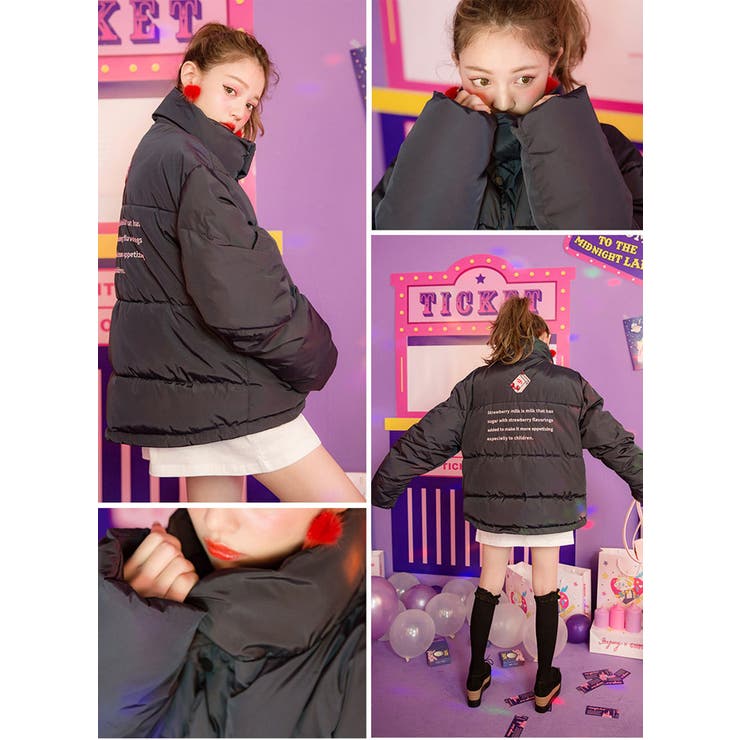 【SEAL限定商品】 CHUUstrawberry milk ダウン韓国韓国ファッション[品番 ジャケット・アウター