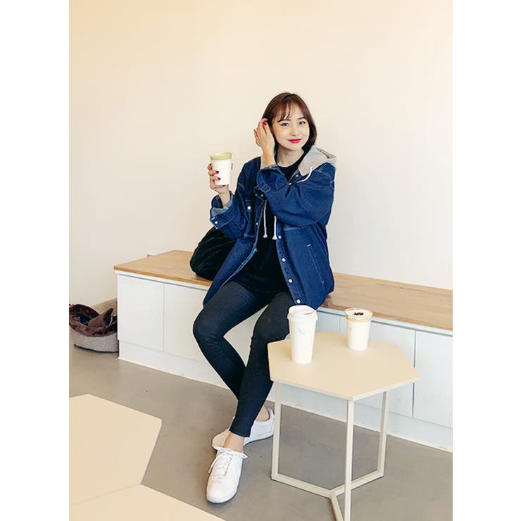 HOTPING(ホッピング)フードデニムジャケット韓国 韓国ファッション