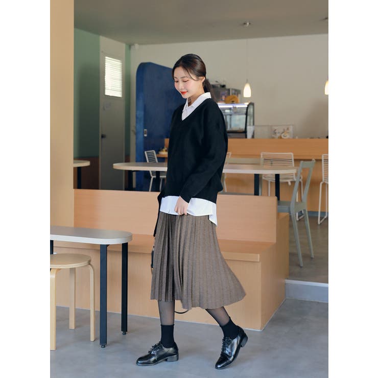 韓国ファッション[WELLBEING EXPRESS] AUTHENTIC SPORTS SKIRT RIBBED KNIT MIDI SKIRT - BLACK — MIJEONG PARK - LA based
