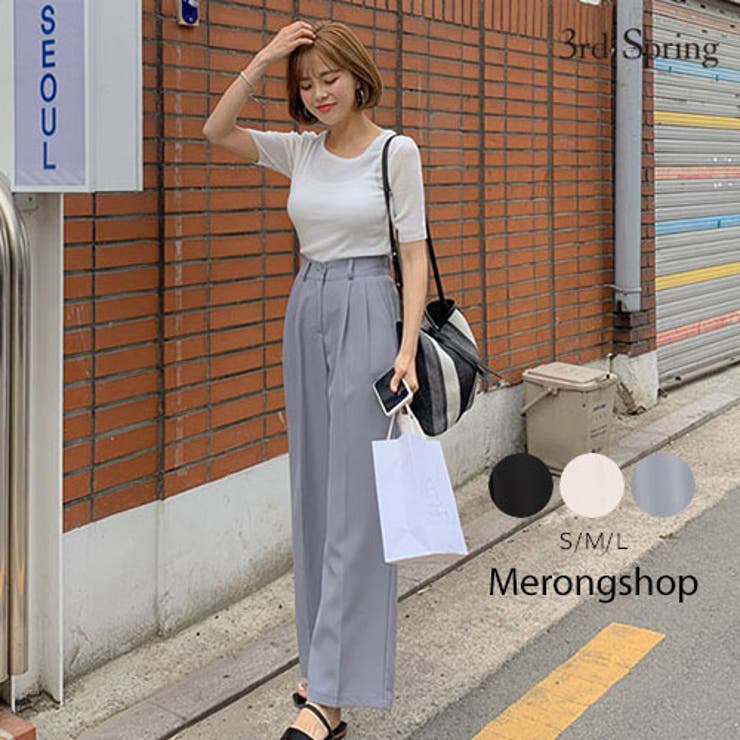MERONGSHOPワイドスラックスパンツ 韓国 韓国ファッション
