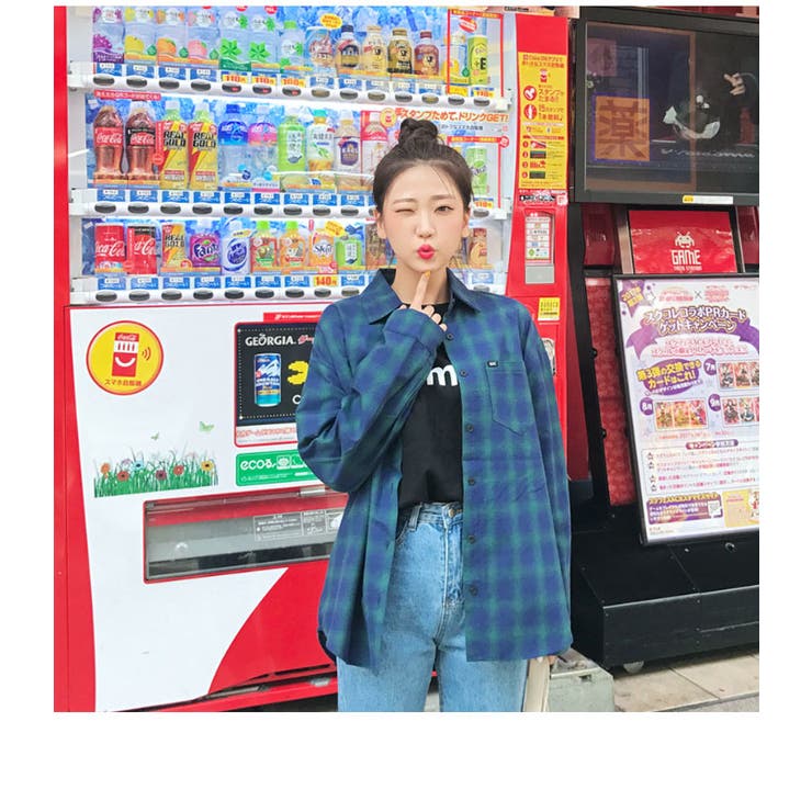 Merongshop古着風チェックシャツ 韓国 韓国ファッション 品番 Nwiw 3rd Spring サードスプリング の レディースファッション通販 Shoplist ショップリスト