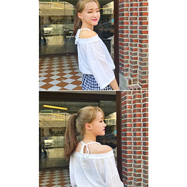 Merongshopvネックオフショルtシャツ 韓国 韓国ファッション 品番 Nwiw 3rd Spring サードスプリング のレディースファッション通販 Shoplist ショップリスト