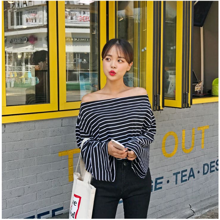 Merongshopワイドボーダーオフショルダー 韓国 韓国ファッション 品番 Nwiw 3rd Spring サードスプリング のレディースファッション通販 Shoplist ショップリスト