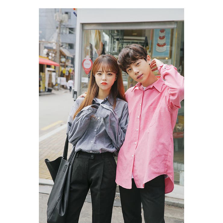 MERONGSHOP古着風オックスフォードシャツ 韓国 韓国ファッション