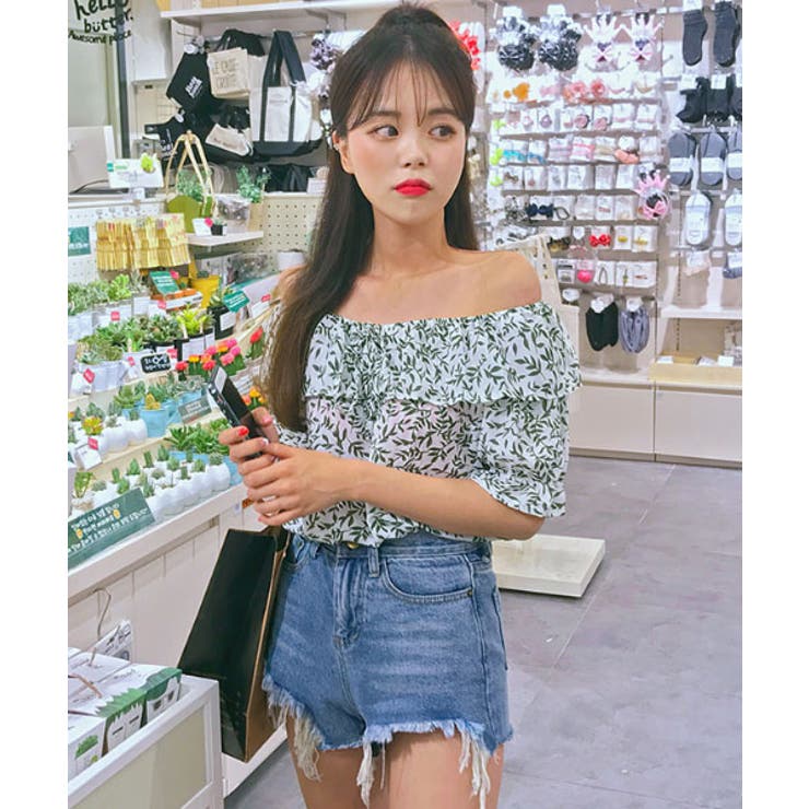 MERONGSHOPワイルドカットデニムショートパンツ 韓国 韓国