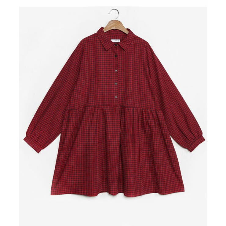 MERONGSHOPチェック柄シャツワンピース韓国 韓国ファッション