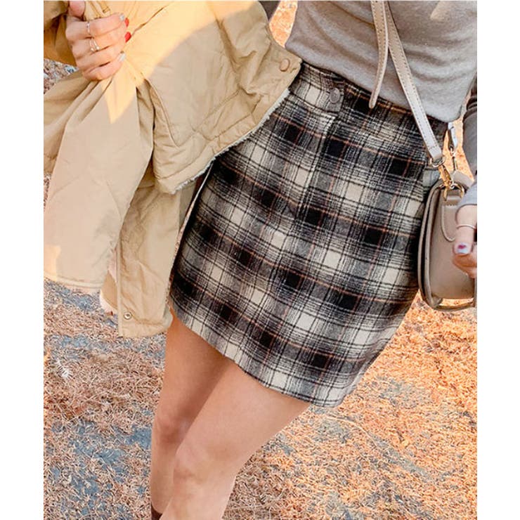 Merongshopウールタッチチェックスカート韓国 韓国ファッション ボトムス 品番 Nwiw 3rd Spring サードスプリング のレディースファッション通販 Shoplist ショップリスト