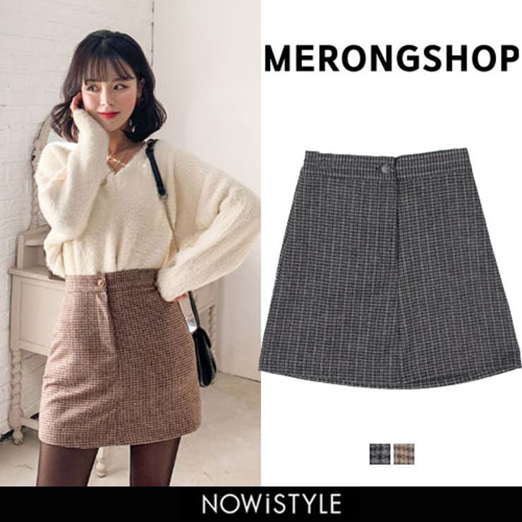 Merong Shop チェック 台形 ミニスカート