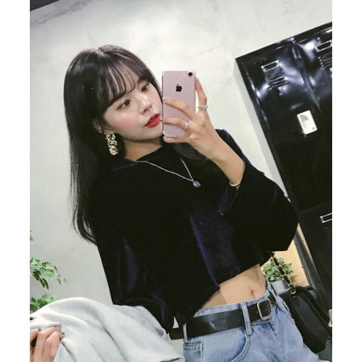 Merongshopベロアクロップドtシャツ韓国 韓国ファッション トップス 品番 Nwiw 3rd Spring サードスプリング のレディースファッション通販 Shoplist ショップリスト