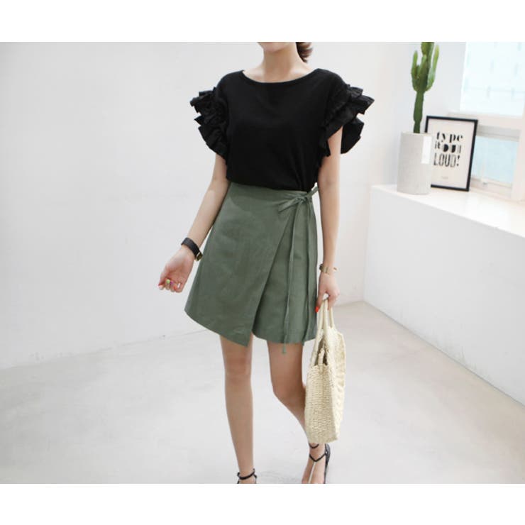 Miamasvin体型カバー袖フリルtシャツ 韓国 韓国ファッション 品番 Nwiw 3rd Spring サードスプリング のレディースファッション通販 Shoplist ショップリスト