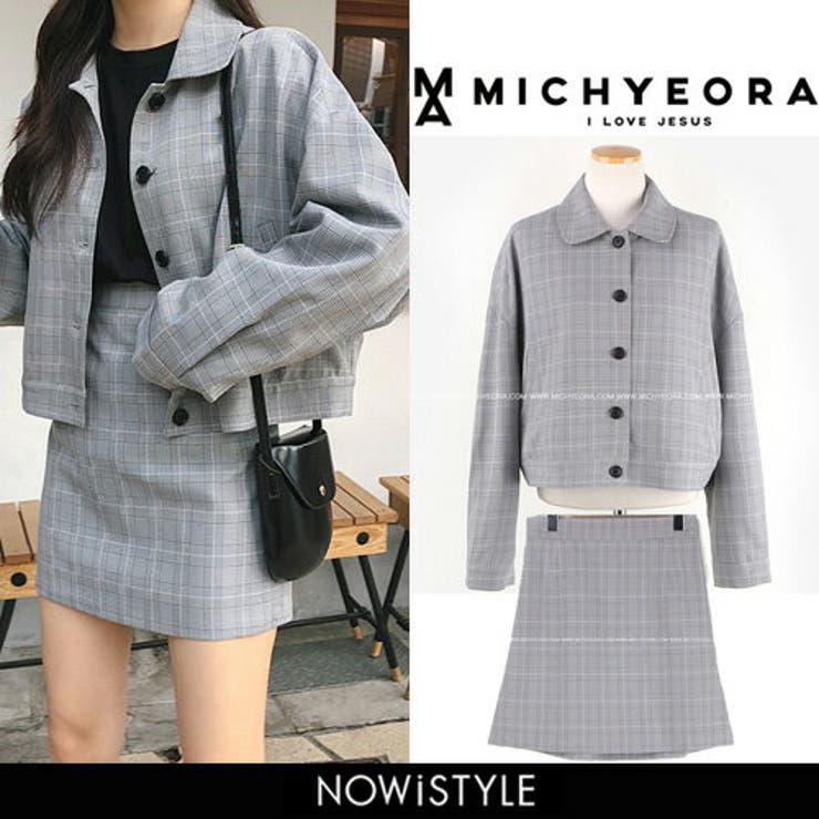 MICHYEORAチェックセットアップ韓国韓国ファッション
