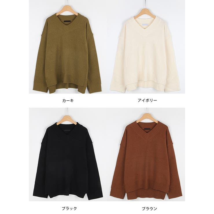 MICHYEORAVネック春ニット韓国 韓国ファッション ニット[品番