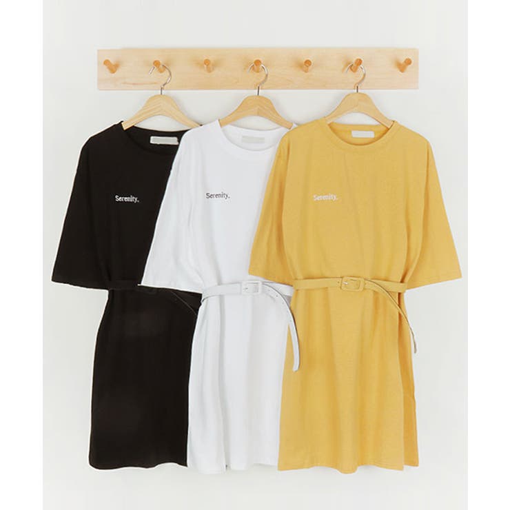 MICHYEORA(ミチョラ)ベルトセットTシャツワンピース韓国 韓国