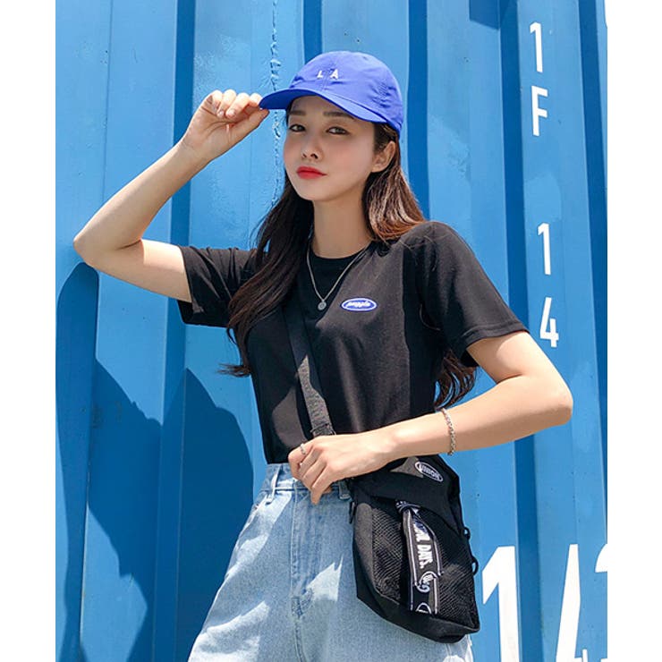 MICHYEORAワンポイントちびTシャツ韓国 韓国ファッション T