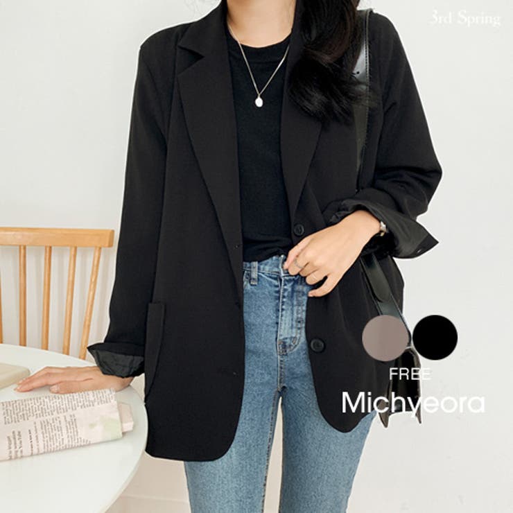 MICHYEORAシングルジャケット韓国 韓国ファッション ジャケット