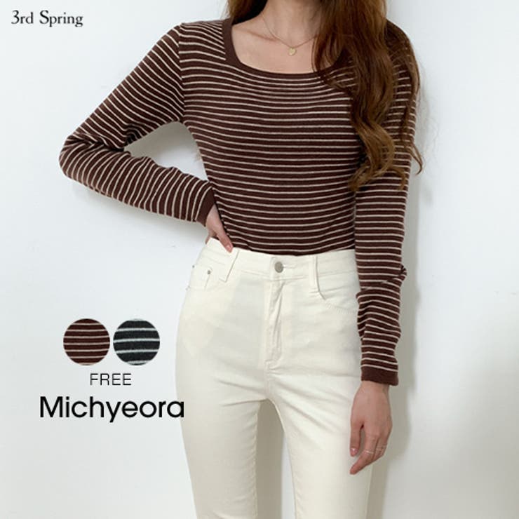 Michyeora細ボーダーニット韓国 韓国ファッション ニット 品番 Nwiw 3rd Spring サードスプリング のレディース ファッション通販 Shoplist ショップリスト