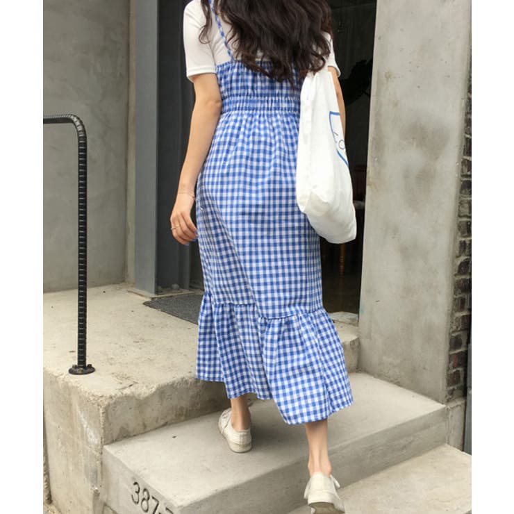 MICHYEORAギンガムチェックキャミワンピ 韓国 韓国ファッション[品番：NWIW0003738]｜3rd Spring（サードスプリング）の レディースファッション通販｜SHOPLIST（ショップリスト）