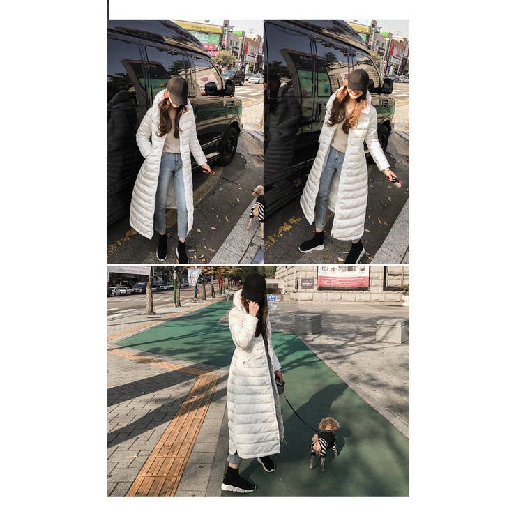 NANING9スリムフィットロングダウンコート 韓国 韓国ファッション[品番