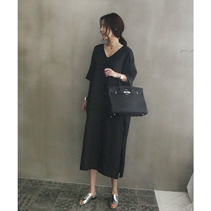 Naning9vネックリネンワンピース韓国 韓国ファッション リネンワンピース 品番 Nwiw 3rd Spring サードスプリング のレディースファッション通販 Shoplist ショップリスト