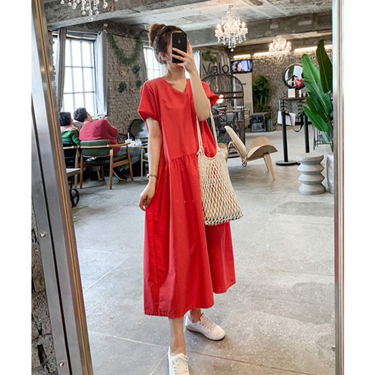 Naning9vネック半袖ワンピース韓国 韓国ファッション 半袖ワンピース 品番 Nwiw 3rd Spring サードスプリング のレディースファッション通販 Shoplist ショップリスト