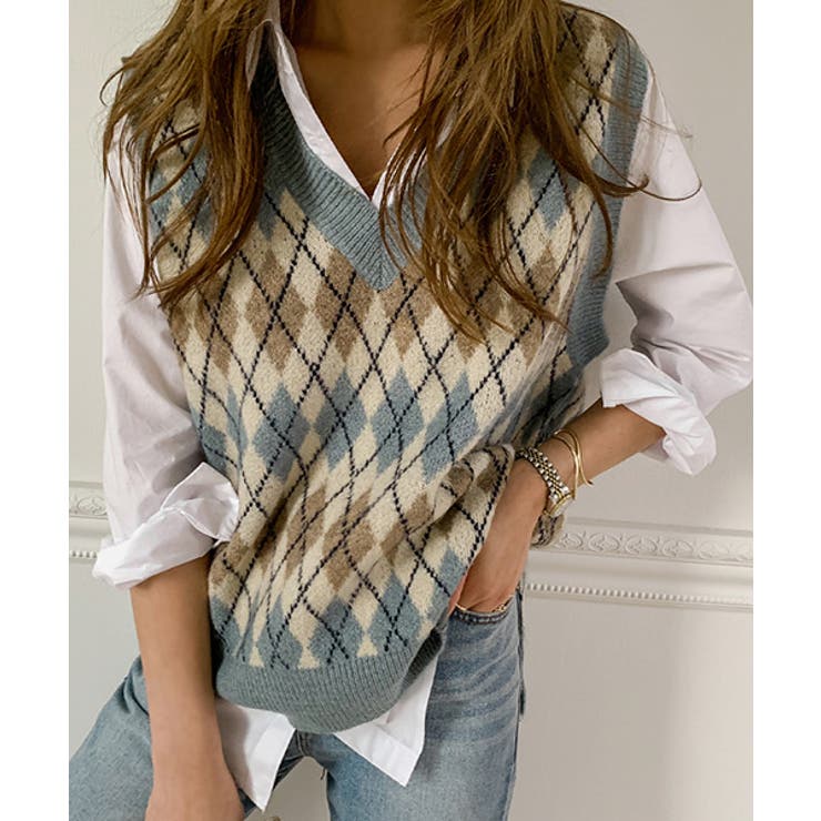 Naning9アーガイル柄ニットベスト韓国 韓国ファッション アーガイル 品番 Nwiw 3rd Spring サードスプリング のレディースファッション通販 Shoplist ショップリスト