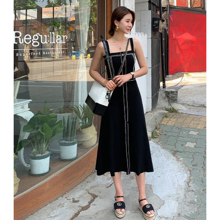 N Vogue配色ステッチワンピース韓国 韓国ファッション 品番 Nwiw 3rd Spring サードスプリング のレディースファッション通販 Shoplist ショップリスト